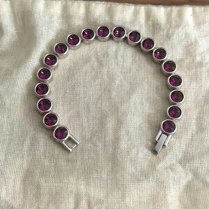 Touchstone Crystal Ice Bracelet- Magenta in Silver Setting